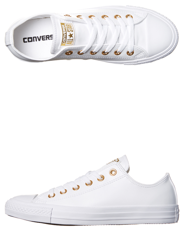 white and gold womens converse