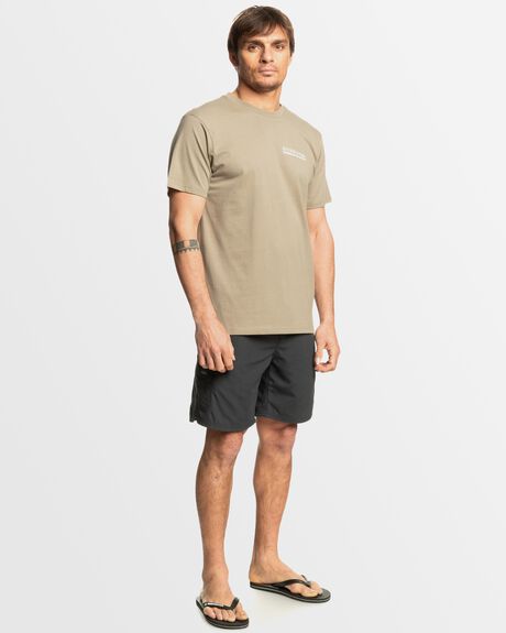 TAUPE MENS CLOTHING QUIKSILVER T-SHIRTS + SINGLETS - UQMZT03282-TMS0