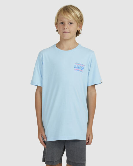 SKY BLUE KIDS YOUTH BOYS QUIKSILVER T-SHIRTS + SINGLETS - UQBZT03327-BGC0