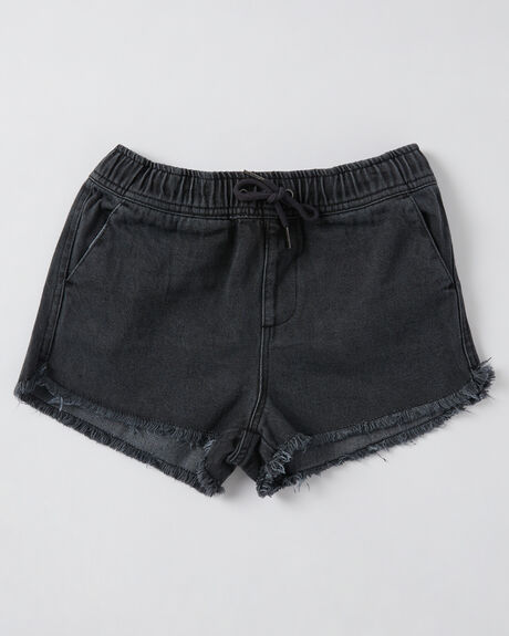 WASHED BLACK KIDS GIRLS SWELL SHORTS + SKIRTS - S6222231WASB