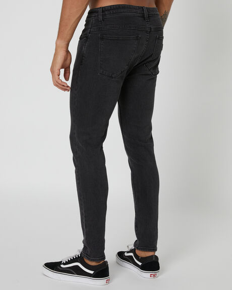 WASHED BLACK MENS CLOTHING ABRAND JEANS - 82066A-056