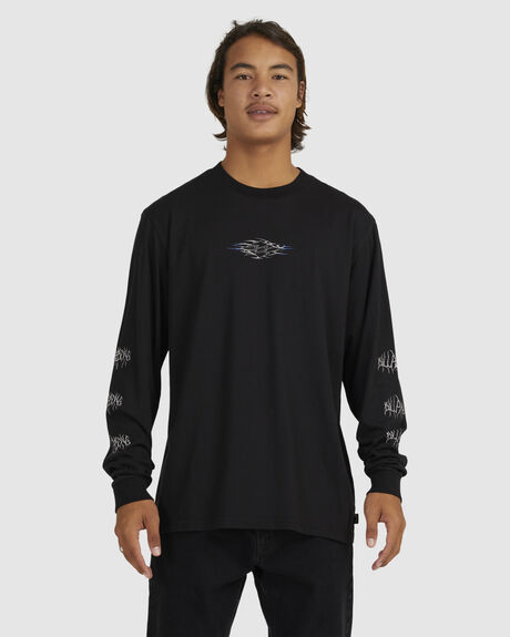 BLACK MENS CLOTHING BILLABONG GRAPHIC TEES - UBYZT00322-BLK