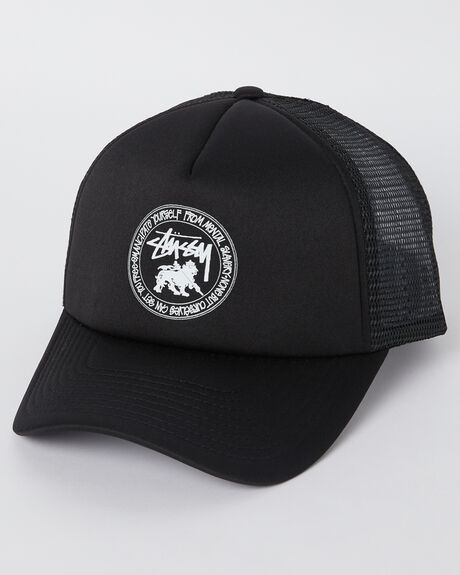 BLACK MENS ACCESSORIES STUSSY HEADWEAR - ST735000BLK