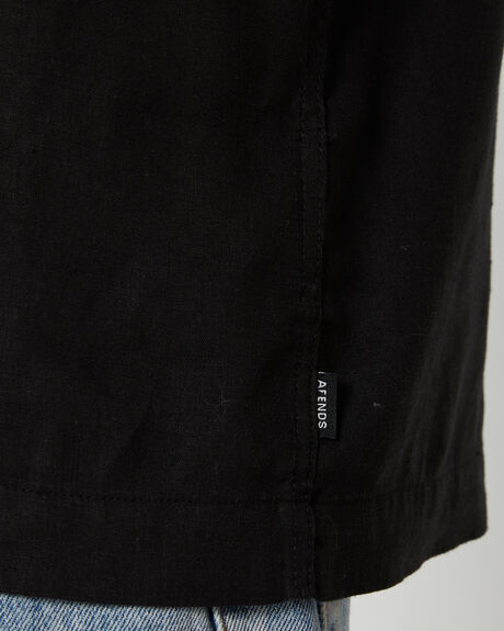 BLACK MENS CLOTHING AFENDS SHIRTS - M220200-BLK