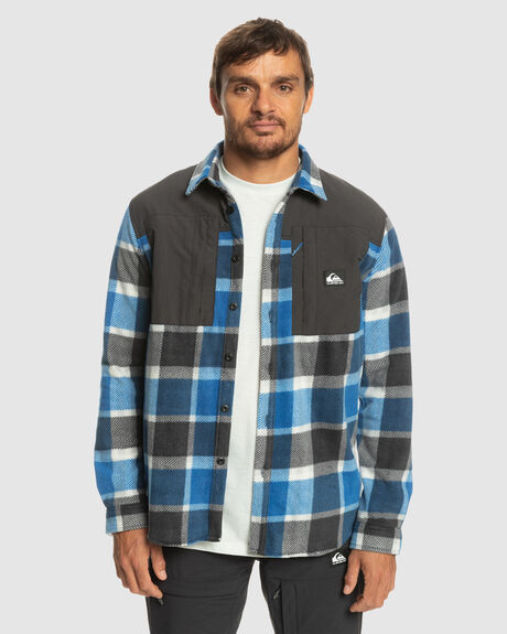 SNORKEL BLUE CHECKS MENS CLOTHING QUIKSILVER SHIRTS - EQYWT04488-BRT6