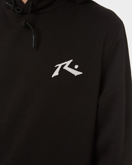 BLACK MENS CLOTHING RUSTY HOODIES - FTM0747BLK