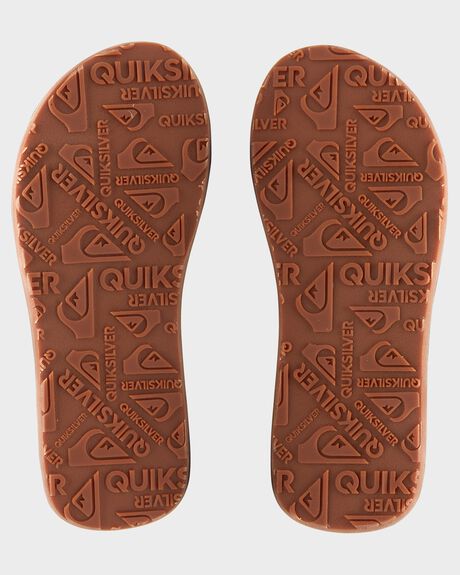 BLACK BLACK BROWN MENS FOOTWEAR QUIKSILVER SLIDES + THONGS - AQYL101257-XKKC