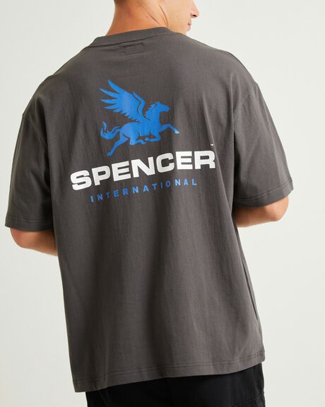 CHARCOAL MENS CLOTHING SPENCER PROJECT T-SHIRTS + SINGLETS - SPMW24191-CHR-S
