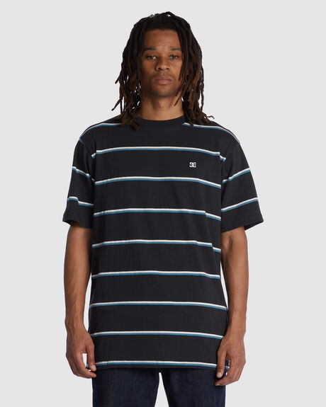 PIRATE BLACK STRIPE MENS CLOTHING DC SHOES STRIPE TEES - ADYKT03212-XBWS