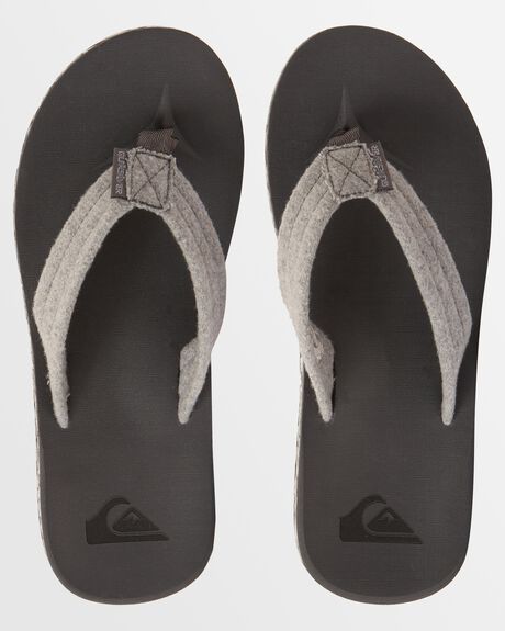 GREY MENS FOOTWEAR QUIKSILVER SLIDES + THONGS - AQYL101311-SYJ3