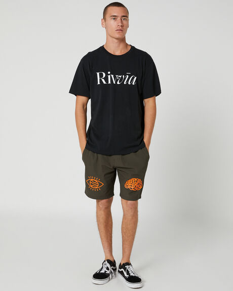 BLACK MENS CLOTHING RIVVIA PROJECTS T-SHIRTS + SINGLETS - RTE-22401BLK