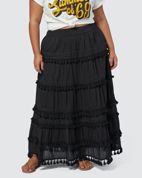 BLACK WOMENS CLOTHING THE POETIC GYPSY SKIRTS - CPAW24070001-10