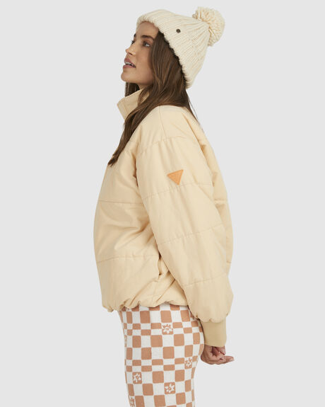 BEIGE WOMENS CLOTHING ROXY COATS + JACKETS - URJJK03025-TGB0