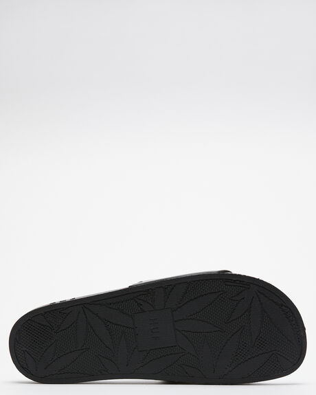BLACK MENS FOOTWEAR HUF SLIDES + THONGS - CP00105-BLACK