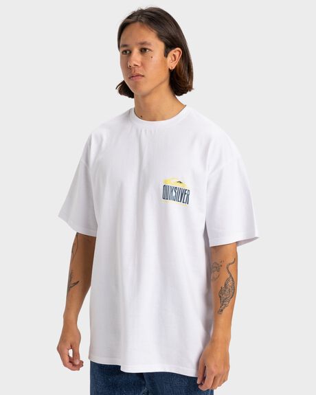 WHITE MENS CLOTHING QUIKSILVER T-SHIRTS + SINGLETS - UQYZT05515-WBB0