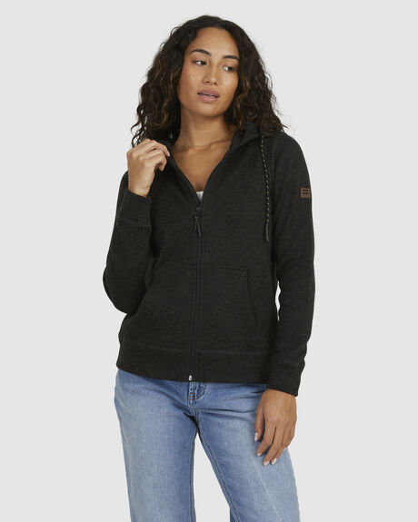 BLACK HEATHER WOMENS CLOTHING BILLABONG JUMPERS + HOODIES - UBJFT00152-BKH