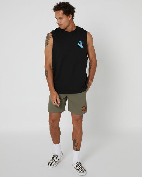 BLACK MENS CLOTHING SANTA CRUZ SINGLETS + TANKS - SM3220403BLK