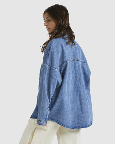 BLUE RINSE INDIGO WOMENS CLOTHING BILLABONG COATS + JACKETS - UBJJK00146-BLFW
