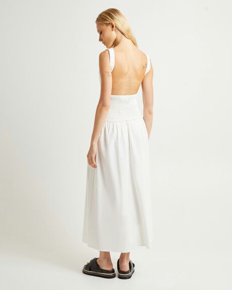WHITE WOMENS CLOTHING SUBTITLED DRESSES - SBWS24726-WHT-XXS