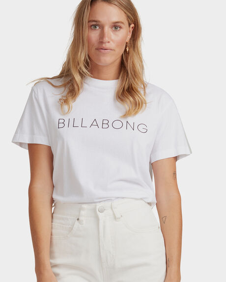 WHITE WOMENS CLOTHING BILLABONG TEES - UBJZT00114-WHT