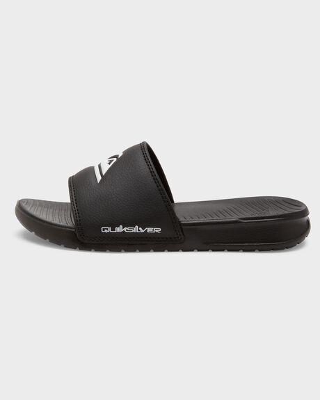 BLACK/WHITE/BLACK KIDS YOUTH BOYS QUIKSILVER SLIDES + THONGS - AQBL100599-XKWK