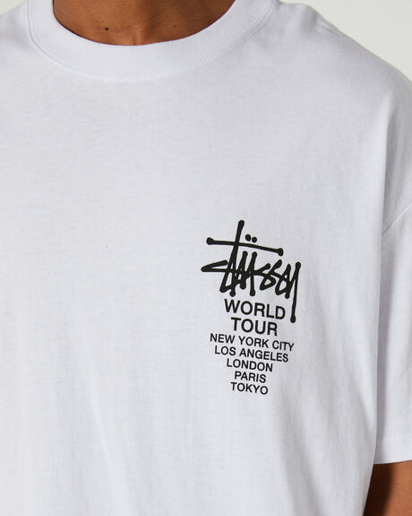 WHITE MENS CLOTHING STUSSY T-SHIRTS + SINGLETS - ST031003WHITE