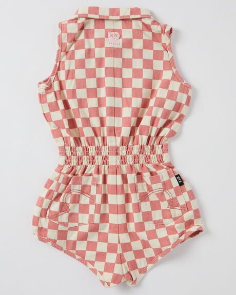 PINK CHECKS KIDS GIRLS ROCK YOUR KID DRESSES + PLAYSUITS - TGB2239-PCPNKCH