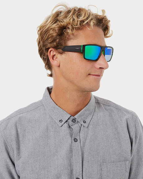 MATTE BLACK GREEN MENS ACCESSORIES CARVE SUNGLASSES - 3261MBLKG