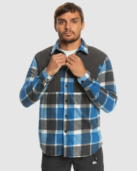 SNORKEL BLUE CHECKS MENS CLOTHING QUIKSILVER SHIRTS - EQYWT04488-BRT6