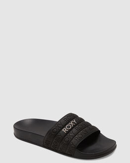 Ladies hot sale black slides