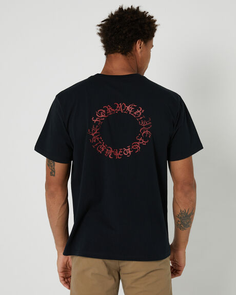 BLACK MENS CLOTHING FORMER GRAPHIC TEES - FTE-23106BLK