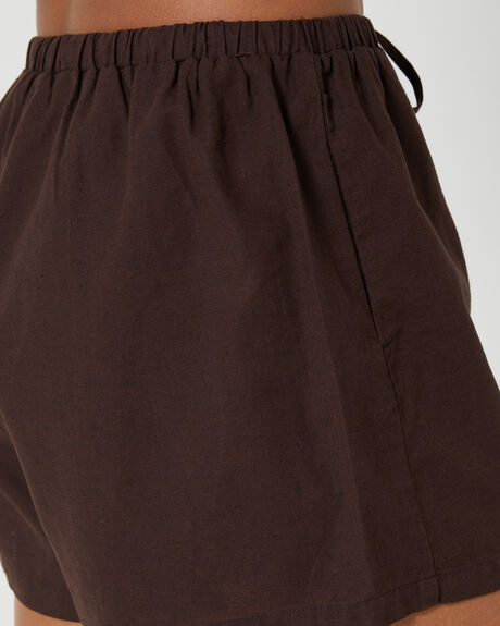CHOCOLATE WOMENS CLOTHING THE HIDDEN WAY SHORTS - HWWS24409-CHO