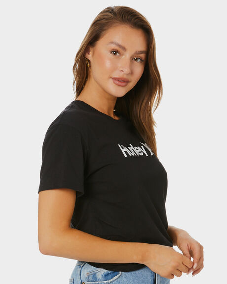 BLACK WOMENS CLOTHING HURLEY TEES - HAGTS21COH010