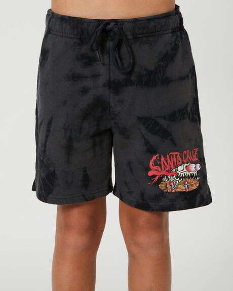 BLACK TIE DYE KIDS BOYS SANTA CRUZ SHORTS - SB3220802BLKTD