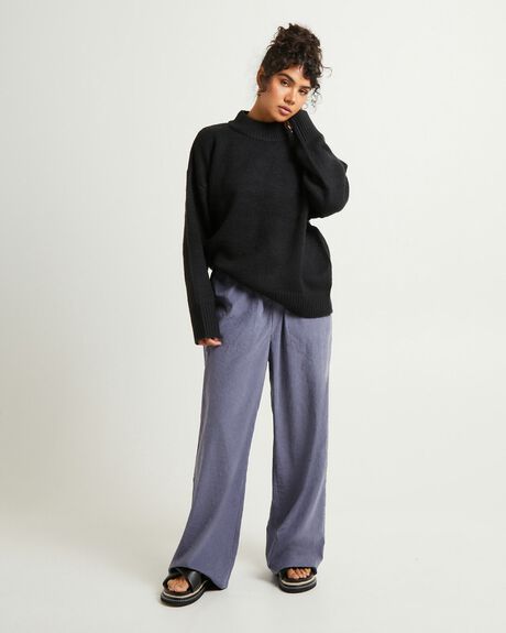 BLACK WOMENS CLOTHING SUBTITLED KNITS + CARDIGANS - SBWW23659-BLK