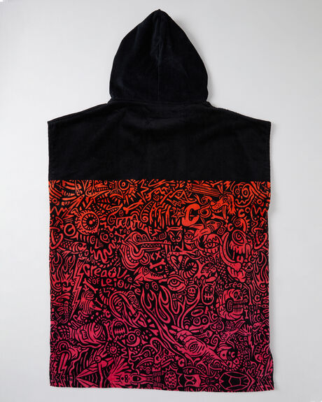 FLURO RED FADE BLACK KIDS BOYS CREATURES OF LEISURE TOWELS - EGP231FRDFBK