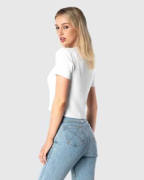 WHITE WOMENS CLOTHING ONEBYONE TEES - OBO-1075-XS