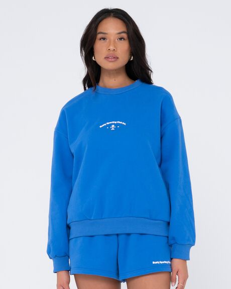 DAZZLING BLUE WOMENS CLOTHING RUSTY JUMPERS + HOODIES - W23-FTL0777-DAZ-06