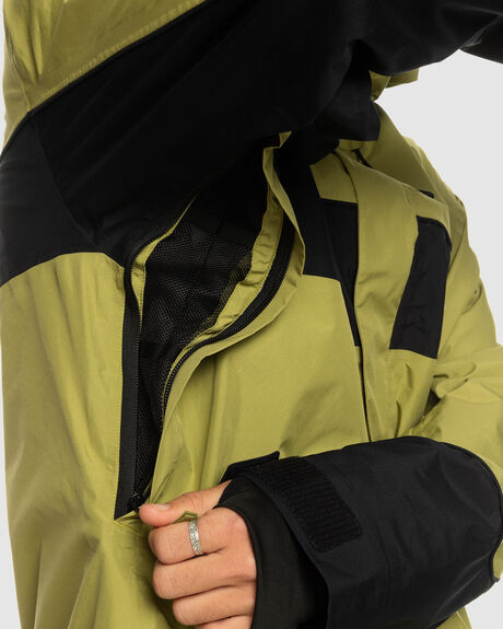GREEN OLIVE SNOW MENS QUIKSILVER SNOW JACKET - EQYTJ03406-GLJ0