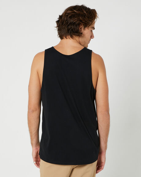 BLACK MENS CLOTHING RUSTY SINGLETS + TANKS - TSM0501BLK