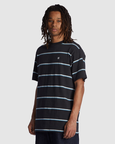 PIRATE BLACK STRIPE MENS CLOTHING DC SHOES STRIPE TEES - ADYKT03212-XBWS