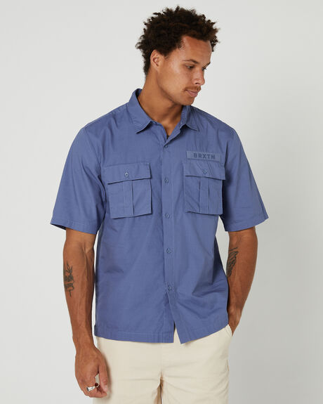PACIFIC BLUE MENS CLOTHING BRIXTON SHIRTS - 1325PACBL
