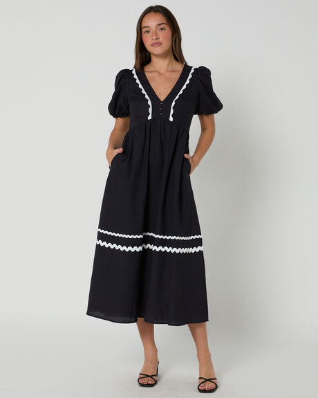 WASHED BLACK WOMENS CLOTHING MINKPINK DRESSES - MG2402669-BLACK