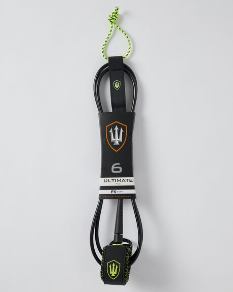 BLACK YELLOW SURF ACCESSORIES FK SURF LEASHES - 1251-BLKYEL