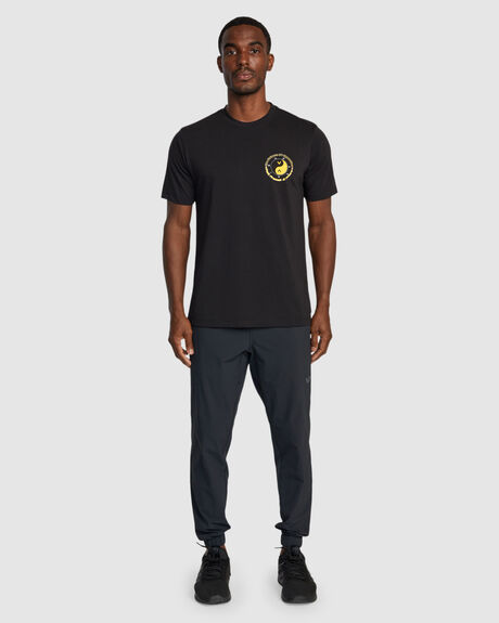 BLACK MENS CLOTHING RVCA T-SHIRTS + SINGLETS - AVYZT01856-BLK