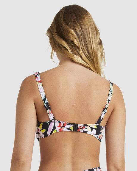 ANTHRACITE NEW LIFE WOMENS SWIMWEAR ROXY BIKINI TOPS - ERJX305264-KVJ5