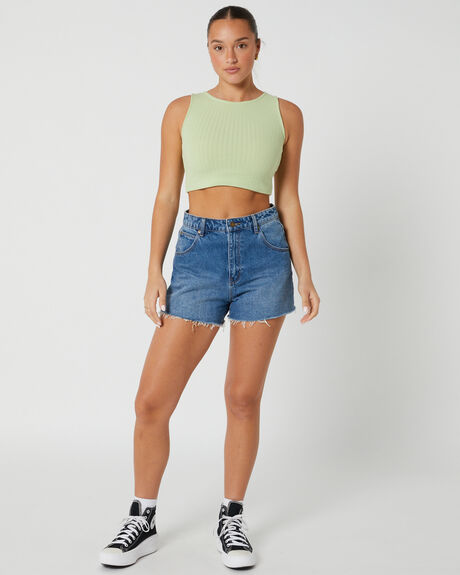 FIG GREEN WOMENS CLOTHING RUSTY T-SHIRTS + SINGLETS - TSL0625-FIG
