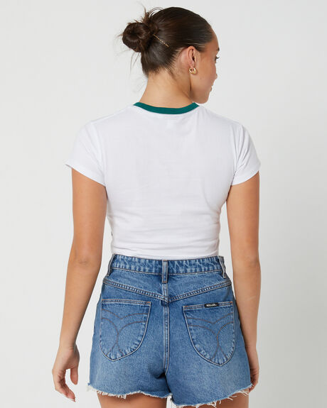 WHITE WOMENS CLOTHING RUSTY T-SHIRTS + SINGLETS - TTL1304-WHT