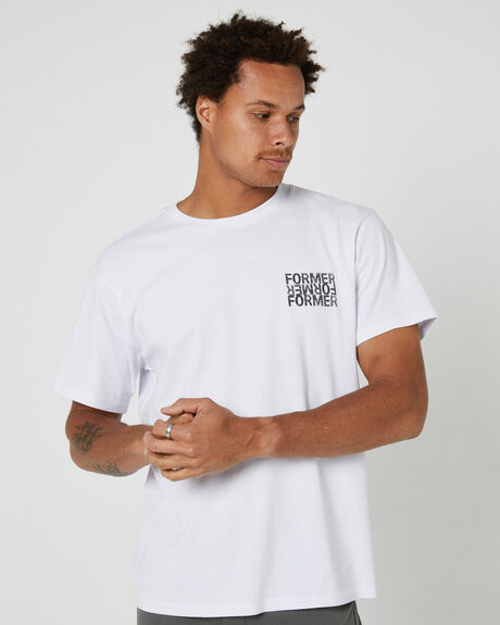 WHITE MENS CLOTHING FORMER GRAPHIC TEES - FTE-23102WHT