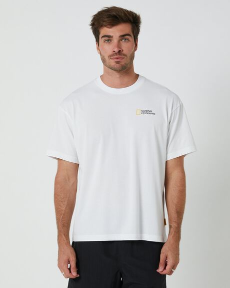 WHITE MENS CLOTHING NATIONAL GEOGRAPHIC T-SHIRTS + SINGLETS - N232UTS909010090
